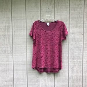 LuLaRoe pink & black geometric Classic T top, M